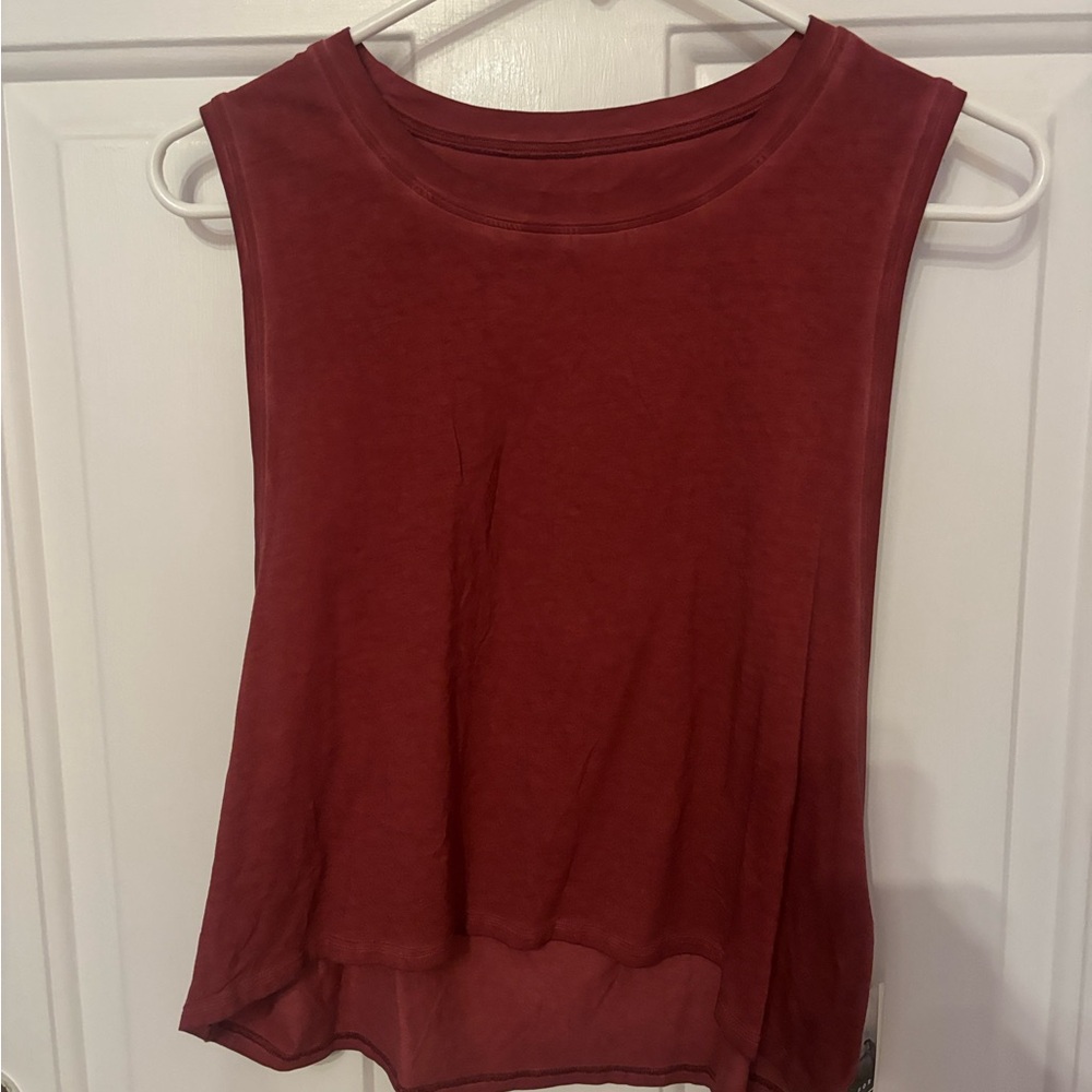 lululemon athletica Cut Back Crop Tank in Deep Rust